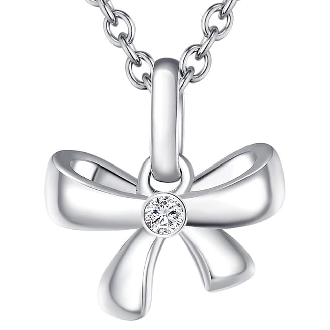 Tess Diamonds Sterling Silver Bow Pendant Necklace