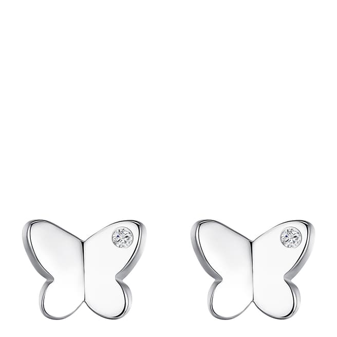 Tess Diamonds Silver Diamond Butterfly Stud Earrings