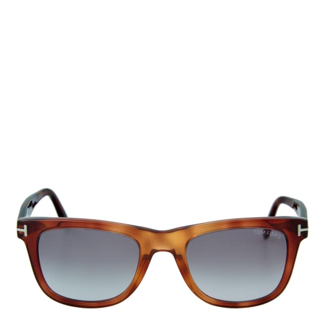 Tom Ford Unisex Light Brown Leo Sunglasses 52mm 