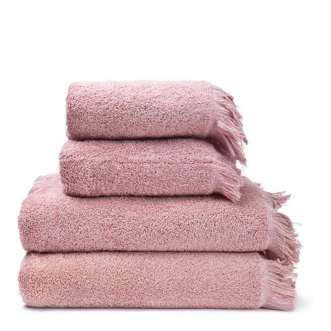 Casa Di G.Bassi Set of Four Rose Cotton Hand/Bath Towels