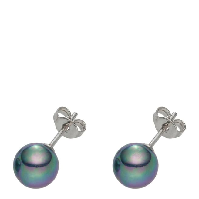Pearls of London Deep Blue/Multicolour Pearl Stud Earrings