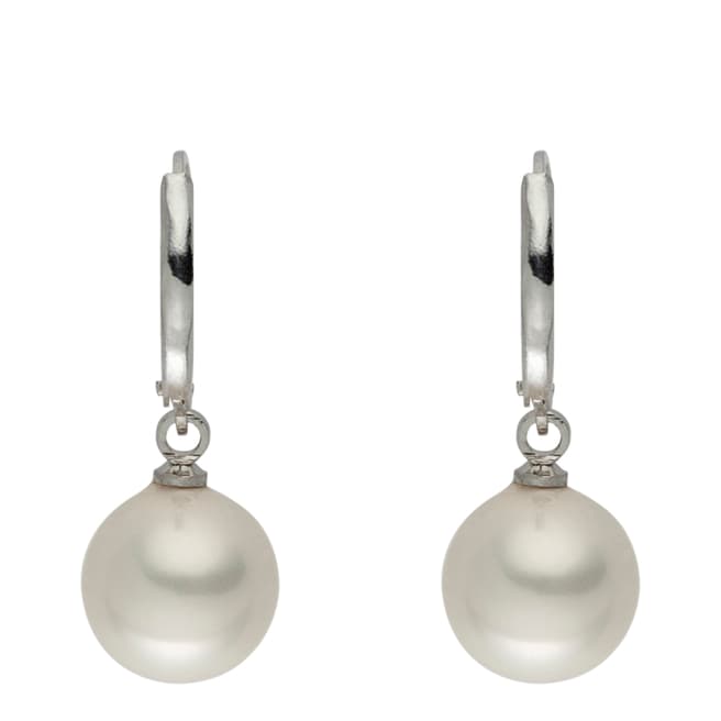 Nova Pearls Copenhagen White/Silver Pearl Drop Earrings