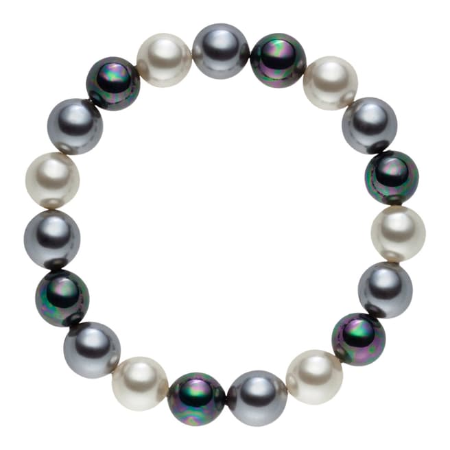 Nova Pearls Copenhagen Silver/Cream Organic Pearl Bracelet 8mm