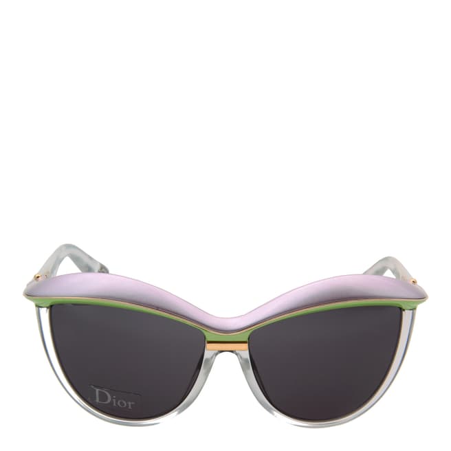 Christian Dior Women's Silver/Purple/Green Cat's Eye Sunglasses