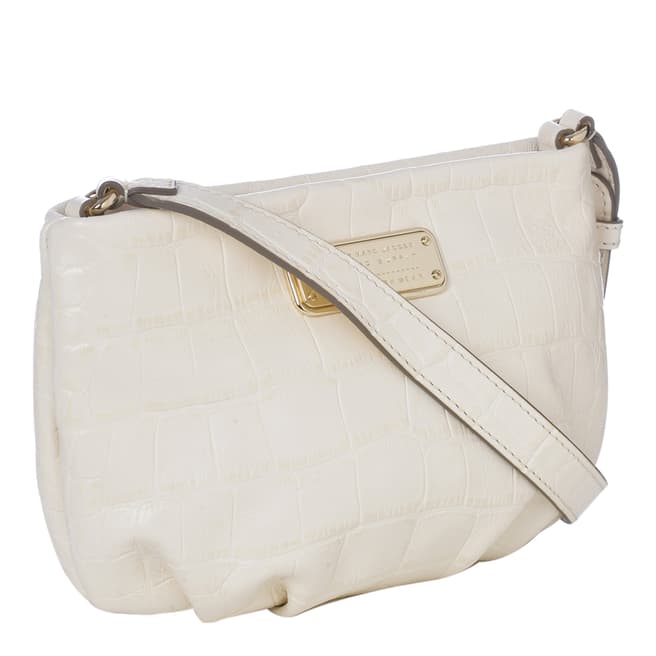 Marc by Marc Jacobs Cream Leather Reptile Print Percy Cross Body Bag 