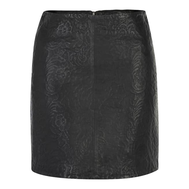 Muubaa Black Fiangi Textured Leather Skirt