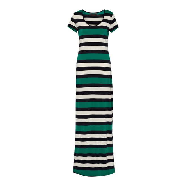 Great Plains Green/Black/White Jolly Roger Stripe Maxi Dress
