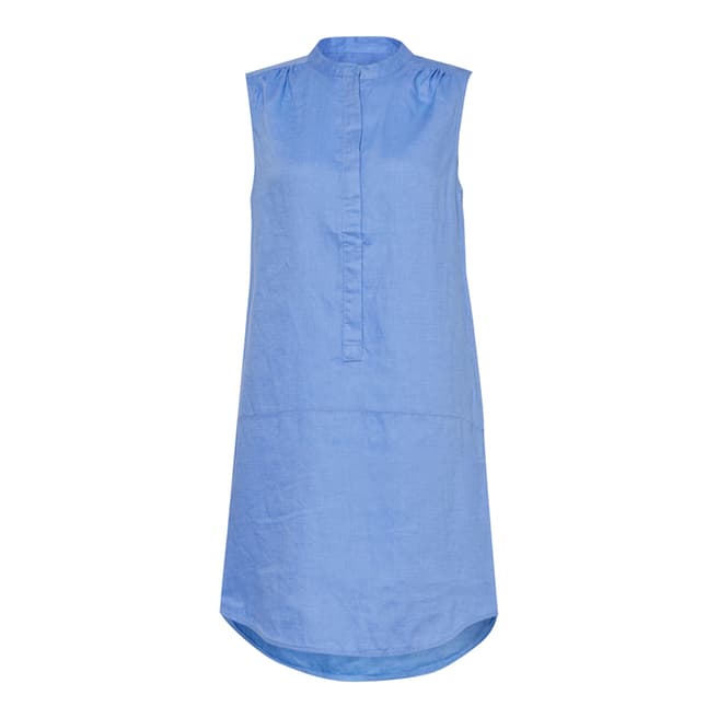 Great Plains Blue Seahouses Dipped Hem Linen Tunic Dress