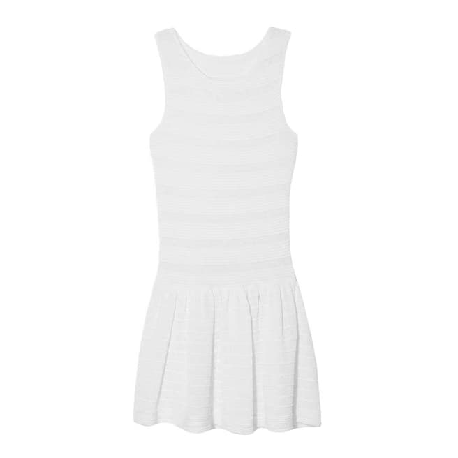 L'Etoile Sport White Scoop Neck Lace Dress