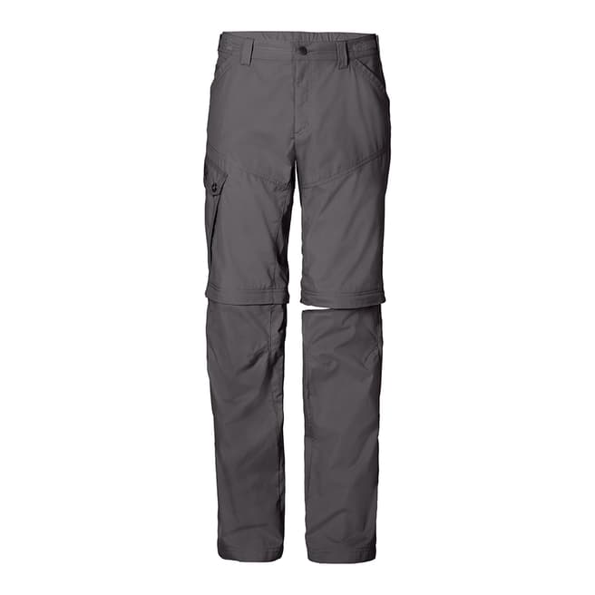 Jack Wolfskin Dark Grey Northpants Evo Cotton Blend Zip Off Trousers