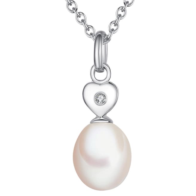 Tess Diamonds Sterling Silver Drop Pearl Necklace