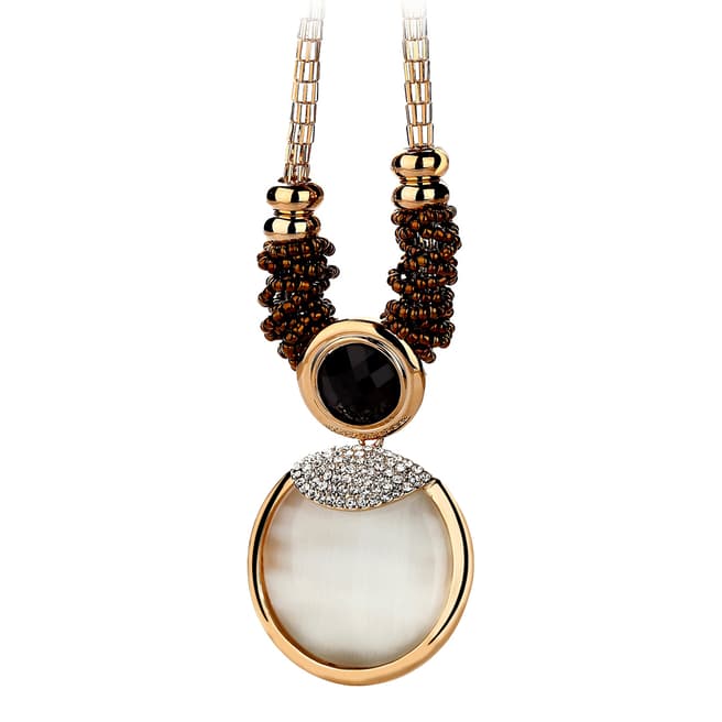 Caromay Gold/Black Crystal Disc Necklace