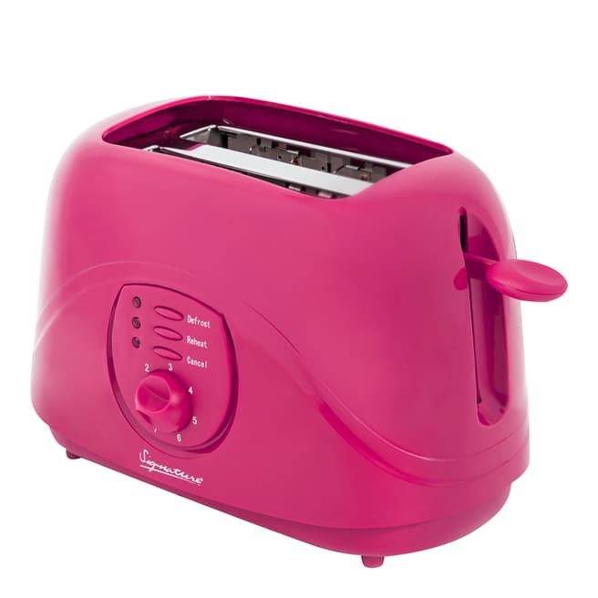 Signature Pink Two Slice Stainless Steel Toaster