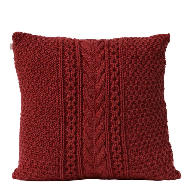 Gallery Living Dark Red Harper Cable Knit Cushion 50x50cm