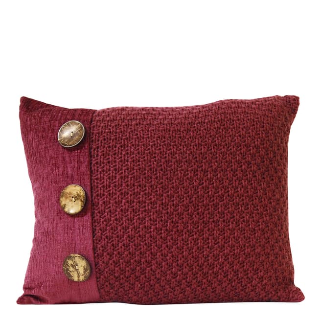 Gallery Living Dark Red Taylor Button Cushion 40x50cm