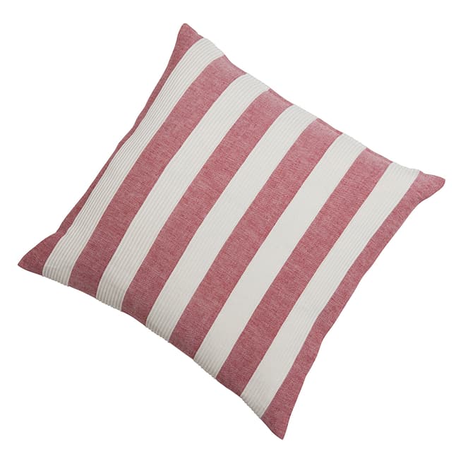 Gallery Living Soft Red Boardwalk Stripe Cotton Cushion 55x55cm