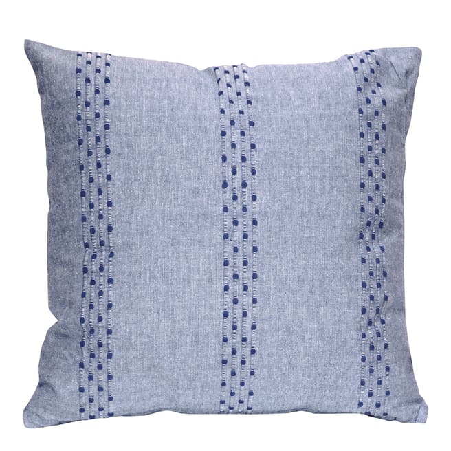 Gallery Living Sea Blue Stripe Cotton Cushion 45x45cm