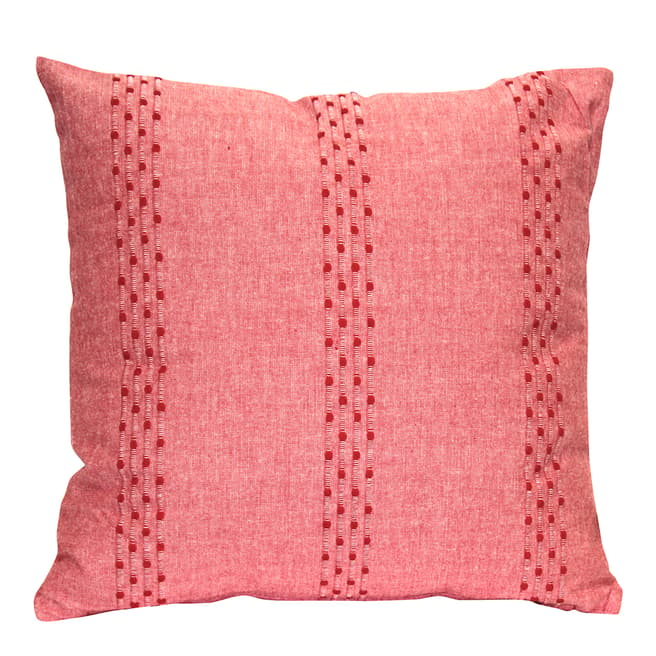 Gallery Living Soft Red Stripe Cotton Cushion 45x45cm
