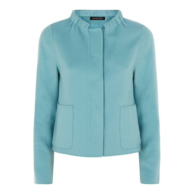 Jaeger Turquoise Double Faced Wool/Cashmere Blend Jacket