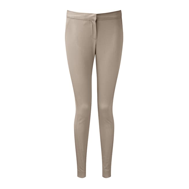 Pure Collection Grey/Taupe Slim Leg Cotton Trousers