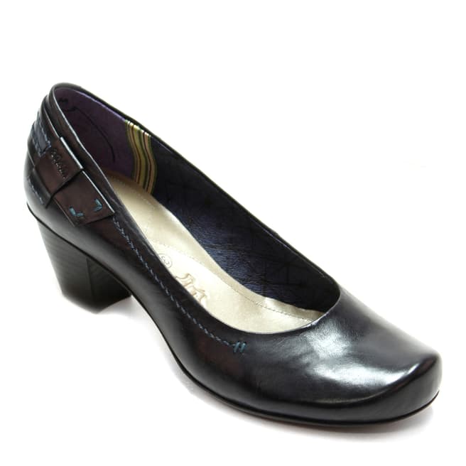 Pikolinos Dark Brown Leather Court Shoes Heel 4cm