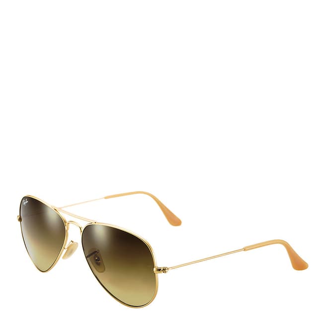 Ray-Ban Unisex Matte Gold Aviator Sunglasses 58mm
