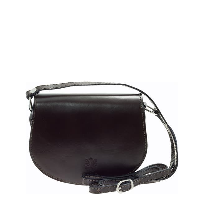 Giulia Massari Black Polished Leather Crossbody Bag