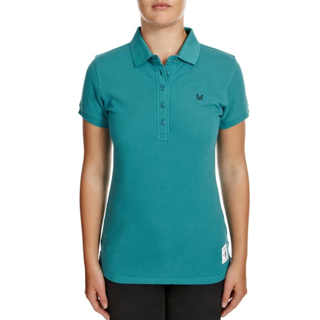 Crew Clothing Women's Teal Cotton Polo Shirt