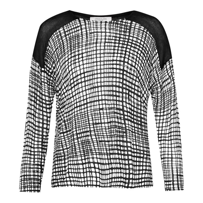 Great Plains Black/White Yoyo Abstract Checked Top
