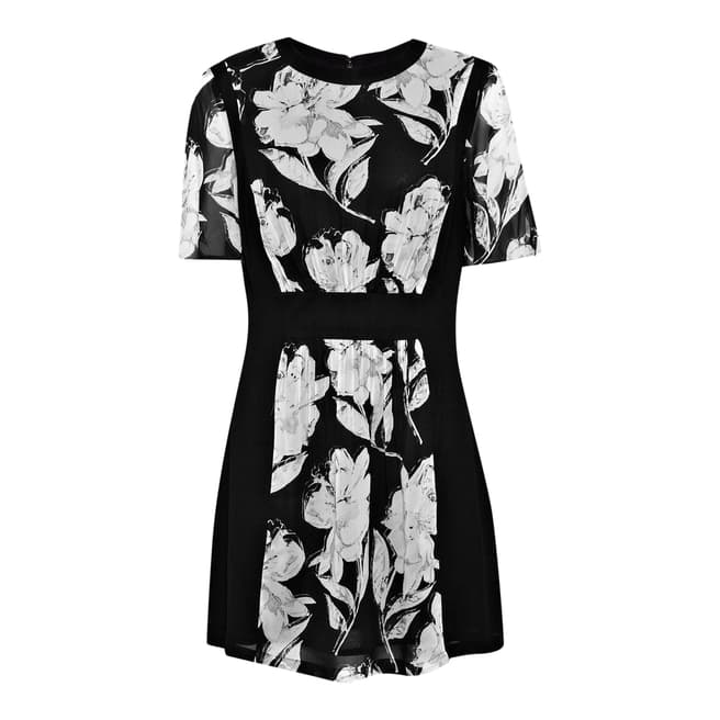 French Connection Black/White Floral Dress