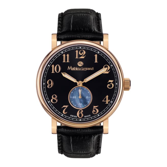 Mathieu Legrand Men's Black/Gold Leather Classique Watch