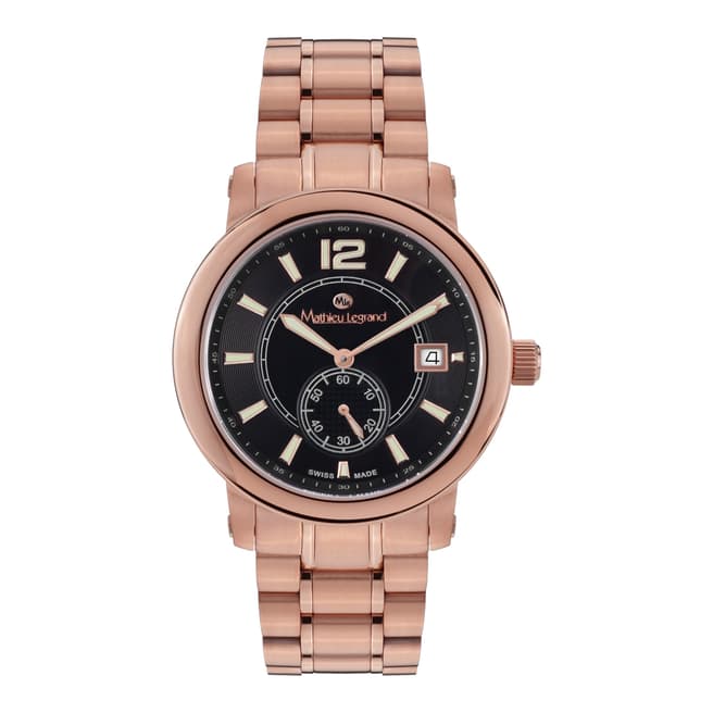 Mathieu Legrand Men's Rose Gold/Black Stainless Steel Bolide Watch