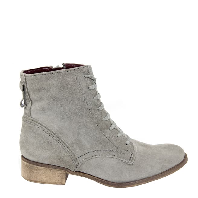 Eye Light Grey Suede Lace Up Ankle Boots