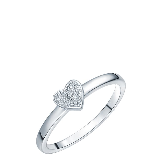 Tess Diamonds Silver Diamond Heart Ring