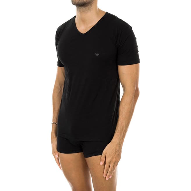 Emporio Armani Pack of Three Black Stretch Cotton Undershirts 