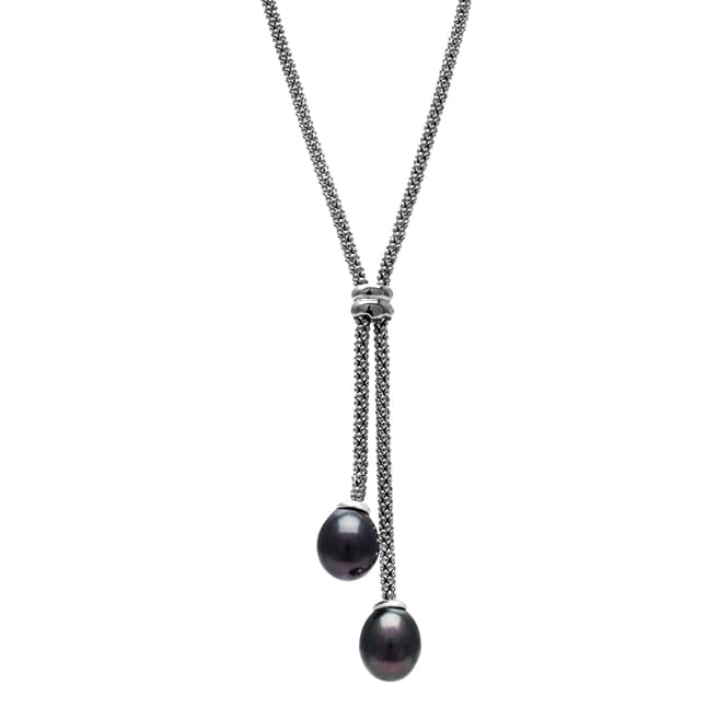 The Pearl Co. Black Freshwater Pearl Lariat Necklace