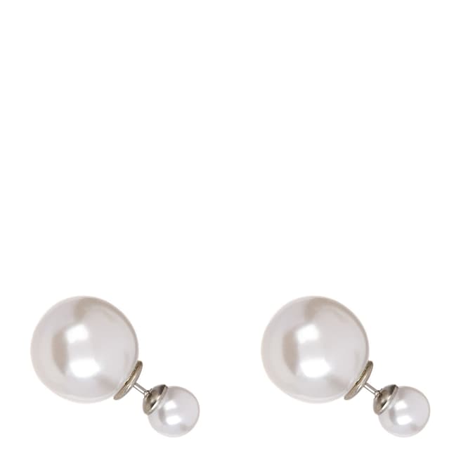 Chloe Collection by Liv Oliver White Pearl Stud Earrings
