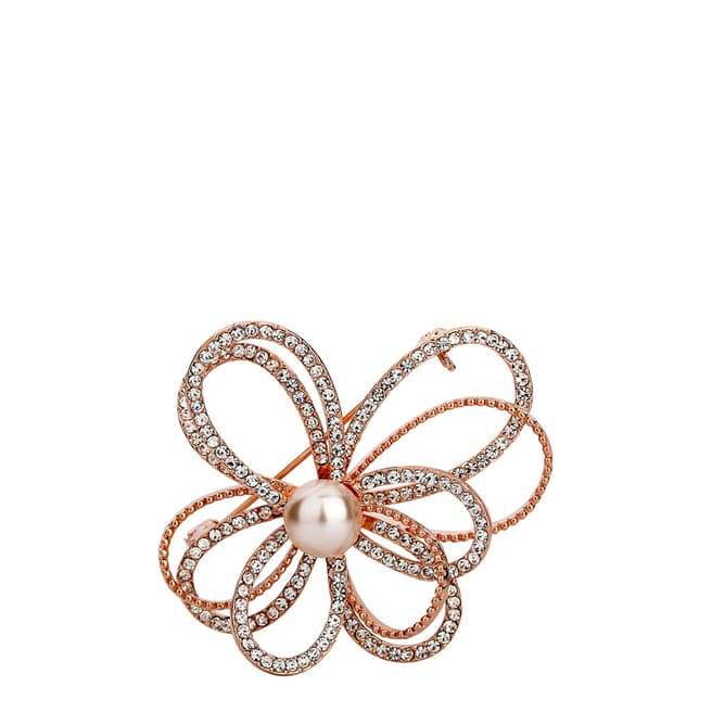 Caromay Rose Gold Pearl Motion Trail Brooch