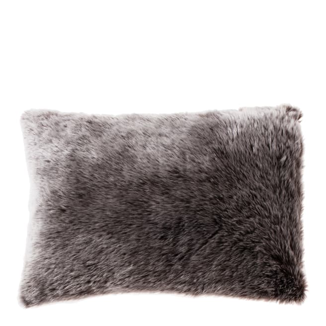 Kilburn & Scott Dark Brown Wolf Rectangle Faux Fur Cushion  40x60cm