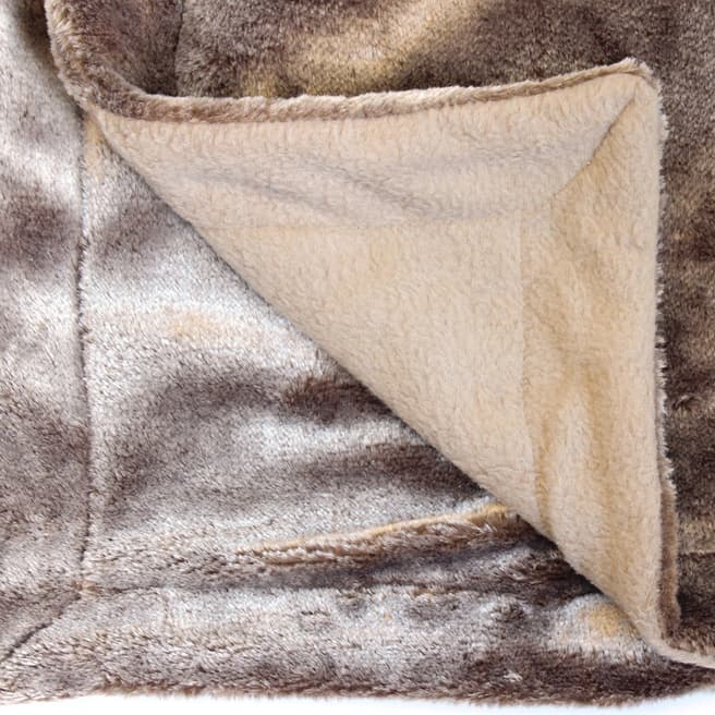 Gallery Living Brown Grizzly Faux Fur Throw 140x200cm