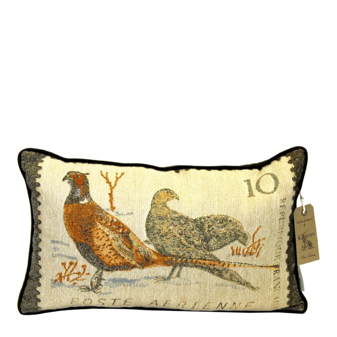 Gallery Living Natural Pheasant Stamp Feather Cushion 30x50cm