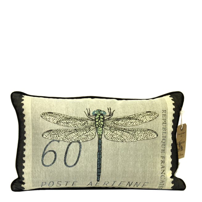 Kilburn & Scott Natural Dragonfly Stamp Feather Cushion 30x50cm