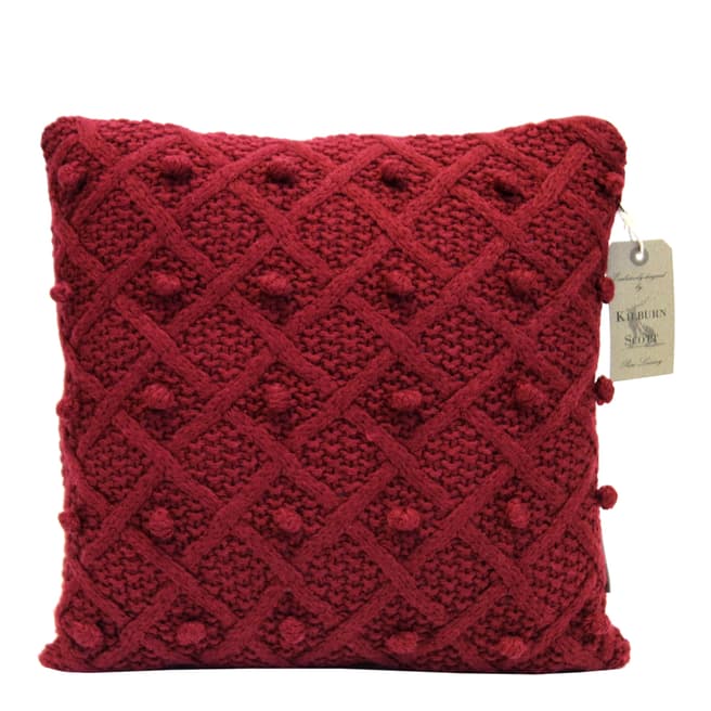 Kilburn & Scott Red Bobble Cushion 40 x 40 cm