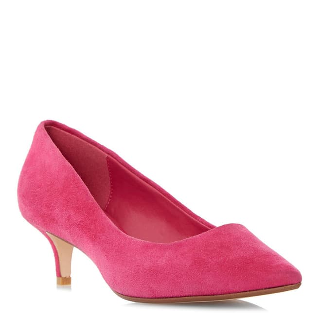 Dune Raspberry Suede Annielou Court Shoes Heel 4.5cm