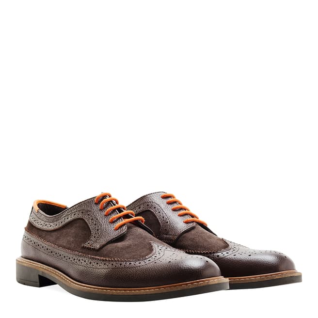 Redfoot Mens Brown Leather Gibson Brogues