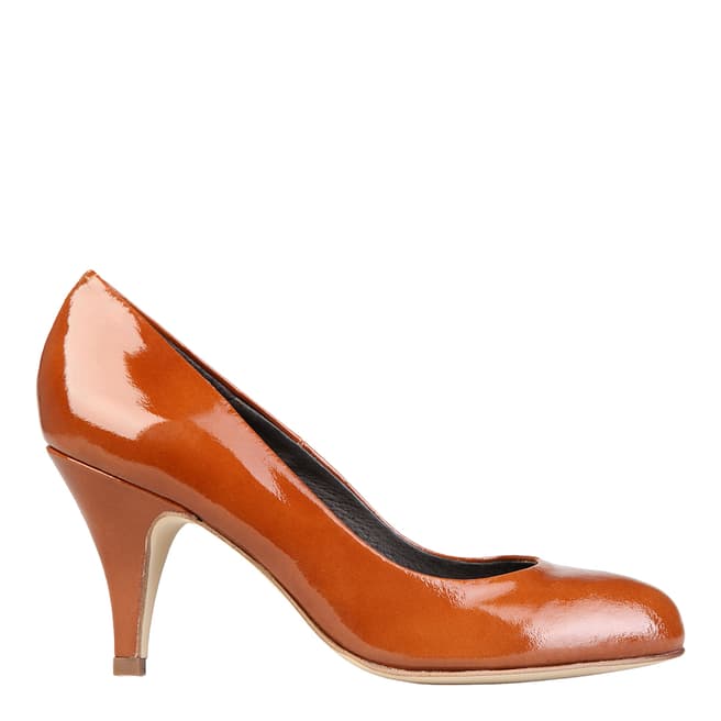Arnaldo Toscani Chestnut Patent Leather Court Shoes Heel 8cm