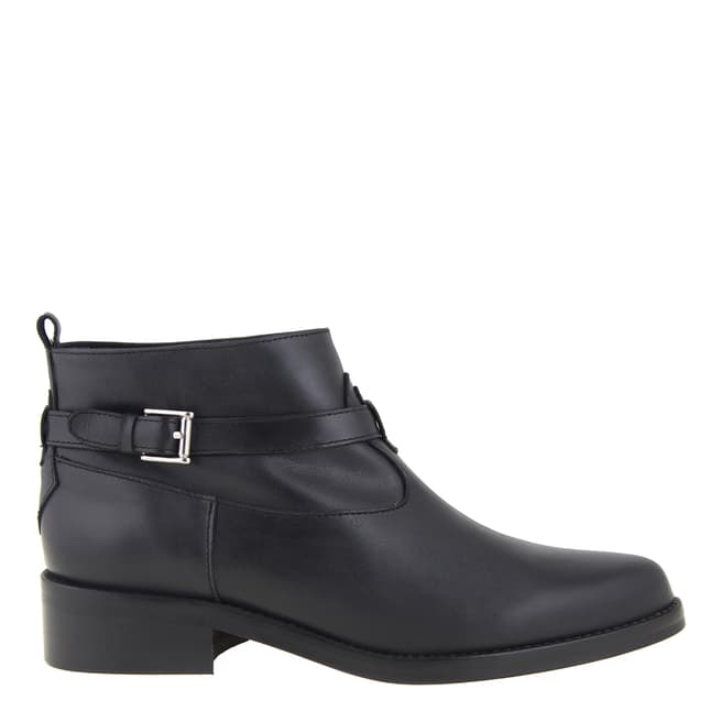 Mille Miglia Women's Black Leather Flat Ankle Boots Heel 3.5cm