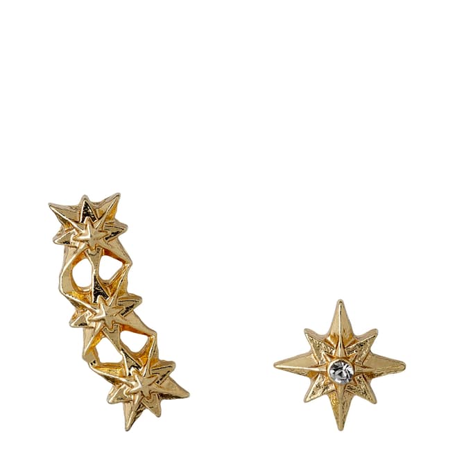 Pilgrim Gold Starcross Crystal Stud Earrings