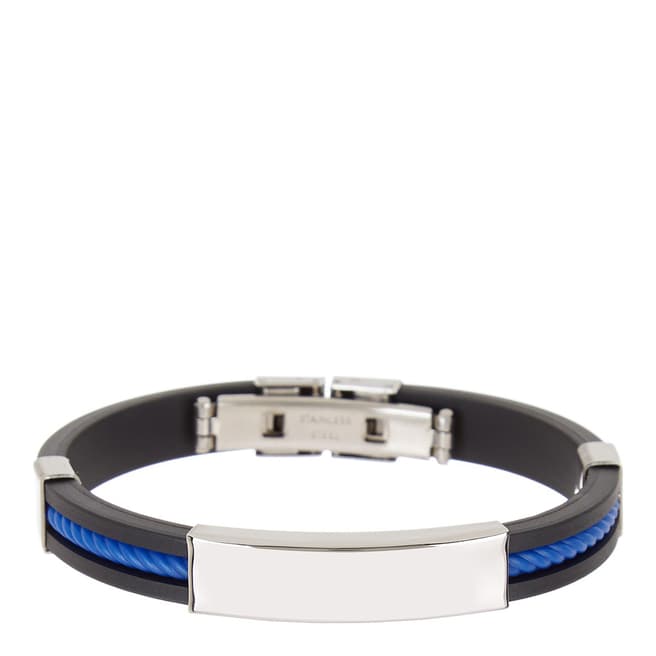 Stephen Oliver Black/Blue ID Cable Bracelet