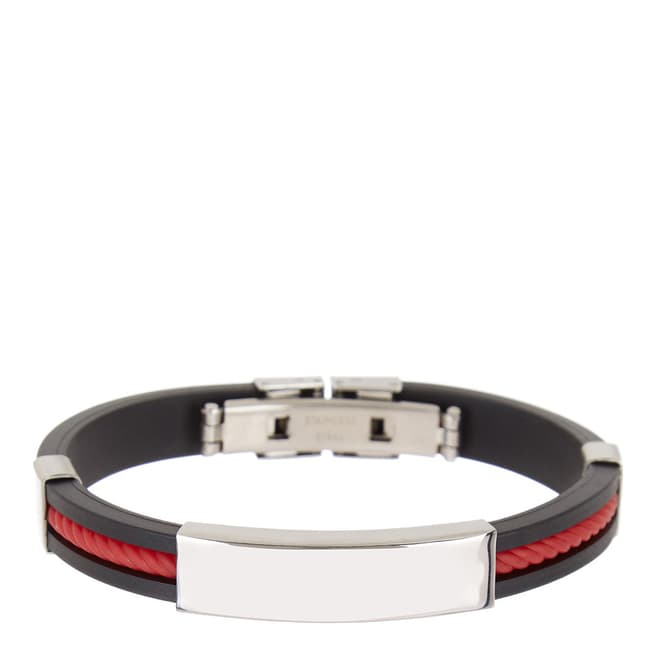 Stephen Oliver Black/Red ID Cable Bracelet